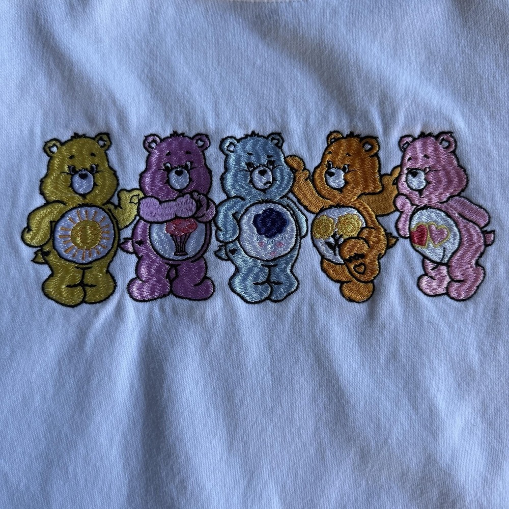 Care Bears Sweatshirt Kids Small 4-6 White Grumpy Bear Fleece Crew Neck - Picture 3 of 9